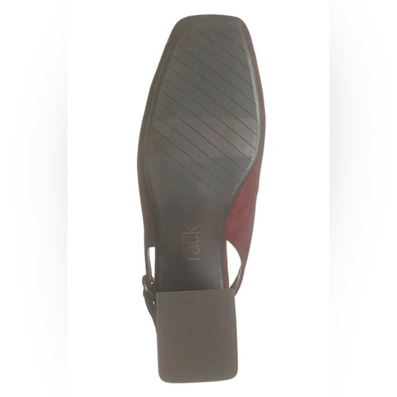 NORDSTROM RACK GAMMA BLOCK HEEL SLINGBACK PUMP SHOE 7.5 NEW BURGUNDY - Picture 5 of 7